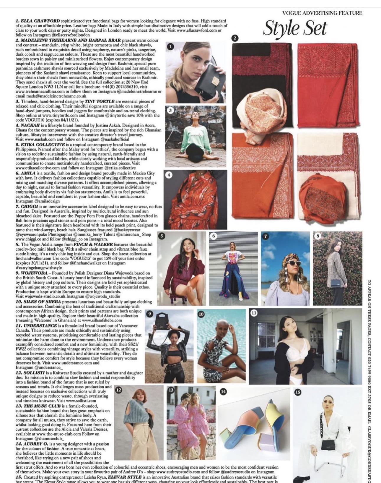 Silks of Sheba featured in Vogue Advertising Feature