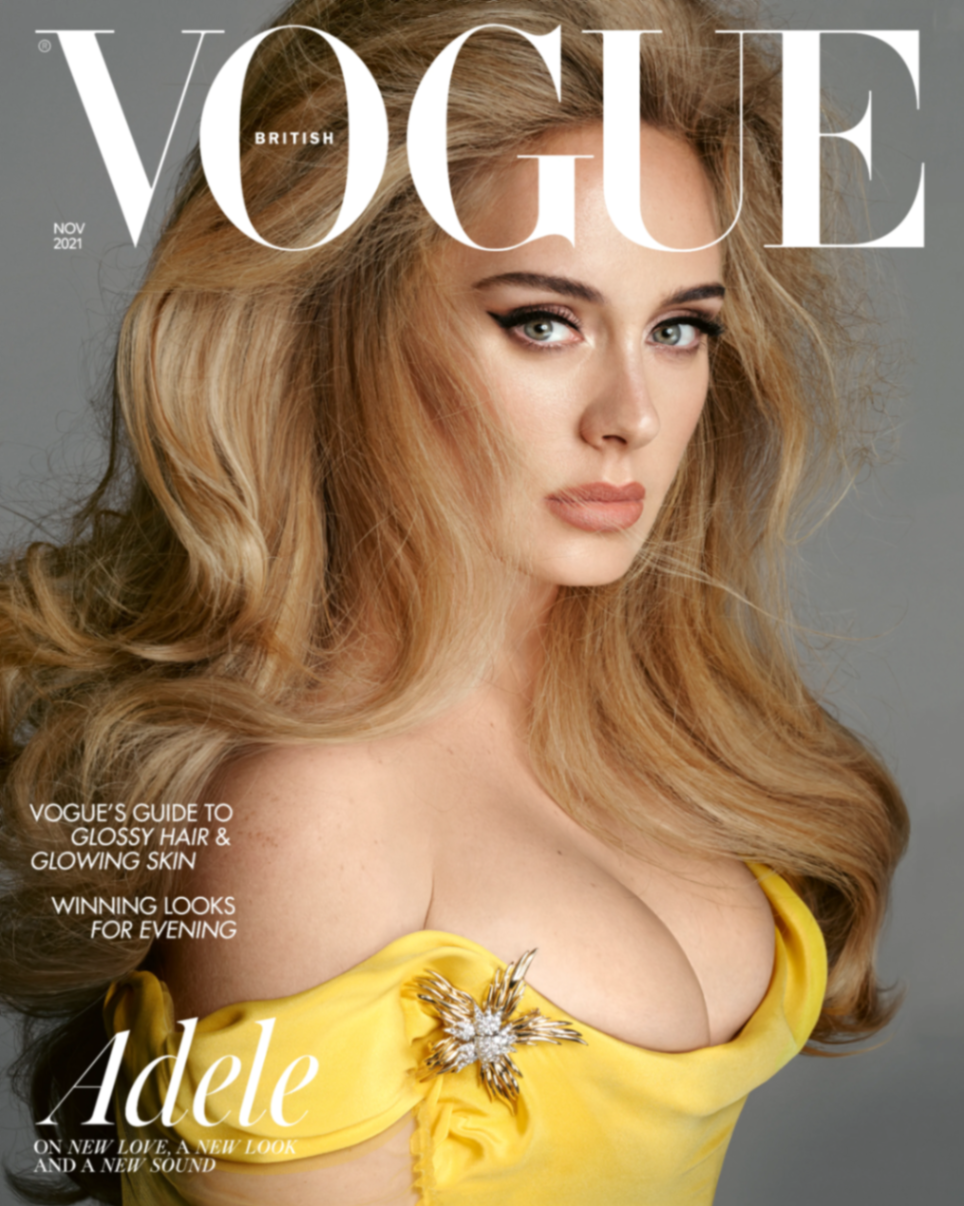 British Vogue November 2021 cover featuring Adele